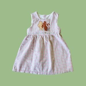 Vintage Winnie the Pooh Pastel Gingham Summer Dress, Size 3/4